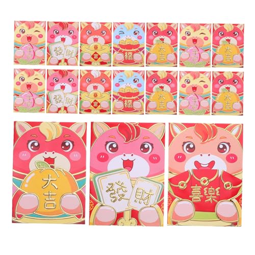 LOORGVEL Chinesische Neujahrsumschläge Lunar Year Envelopes mit Niedlichem Cartoon Pferd Design Stabile Hong Bao Geldbeutel für Frühlingsfest und Geschenkverpackung LOORGVEL Chinesische Neujahrsumschläge Lunar Year Envelopes mit Niedlichem Cartoon Pferd Design Stabile Hong Bao Geldbeutel für Frühlingsfest und Geschenkverpackung von LOORGVEL