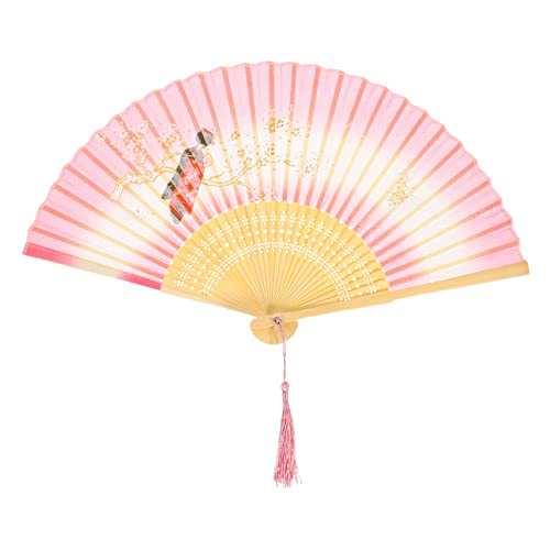 LOORGVEL Chinesischer Faltbarer Handfächer mit Quaste Antikes Design Leichter und Seidenstoff Dekorativer Tanz und Party Fächer für Sommerkühlung und LOORGVEL Chinesischer Faltbarer Handfächer mit Quaste Antikes Design Leichter und Seidenstoff Dekorativer Tanz und Party Fächer für Sommerkühlung und von LOORGVEL
