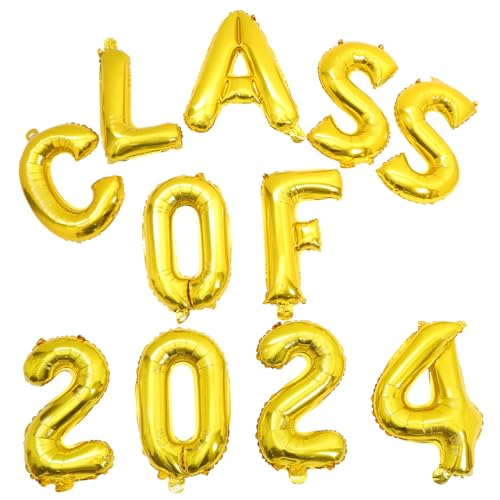 LOORGVEL Class Of Ballon Dekoration Set Goldene Graduation Party Deko für Klassenzimmer Hängende Abschlussfeier Ornamente Festliche Luftballons für Schulabschluss Feier LOORGVEL Class Of Ballon Dekoration Set Goldene Graduation Party Deko für Klassenzimmer Hängende Abschlussfeier Ornamente Festliche Luftballons für Schulabschluss Feier von LOORGVEL