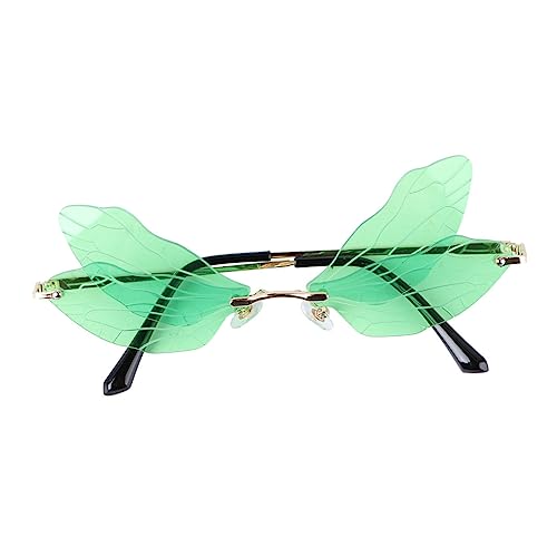 LOORGVEL Deko Partybrille Libellenflügel Pc Leichte Bequeme Flügelbrille für Fasching und Outdoor Modisches Accessoire in Grün für Damen und Herren von LOORGVEL