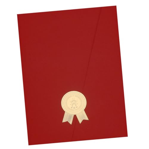 LOORGVEL Dekorativer Zertifikatshalter aus Papier Robuste Urkundenhülle in Weinrot Faltbarer Dokumenten und Auszeichnungsordner für Büro Schule und Zuhause LOORGVEL Dekorativer Zertifikatshalter aus Papier Robuste Urkundenhülle in Weinrot Faltbarer Dokumenten und Auszeichnungsordner für Büro Schule und Zuhause von LOORGVEL