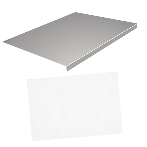LOORGVEL Edelstahl Schneidebrett Non stick Knetbrett und Schneideplatte für Gemüse Fleisch und Teig Robustes Küchenbrett für Backen Kochen und Zubereitung in Küche und Bar von LOORGVEL