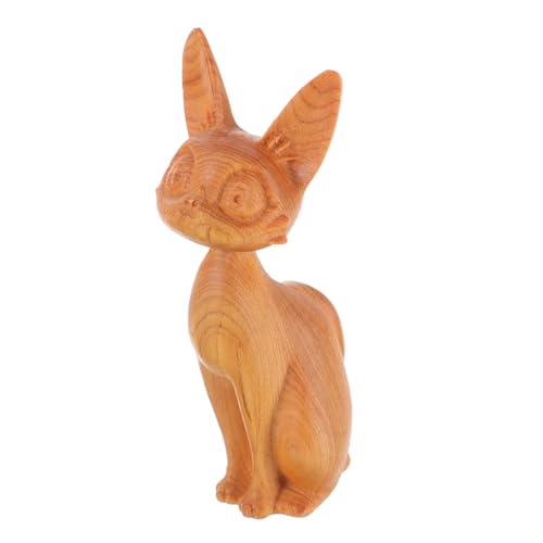 LOORGVEL Elegante Holzschnitzerei Katzenfigur Miniatur Holzkatze Dekoration für Auto Schreibtisch und Wohnzimmer Handgefertigte Holzfigur als Kreative Tischdeko und Geschenkidee LOORGVEL Elegante Holzschnitzerei Katzenfigur Miniatur Holzkatze Dekoration für Auto Schreibtisch und Wohnzimmer Handgefertigte Holzfigur als Kreative Tischdeko und Geschenkidee von LOORGVEL