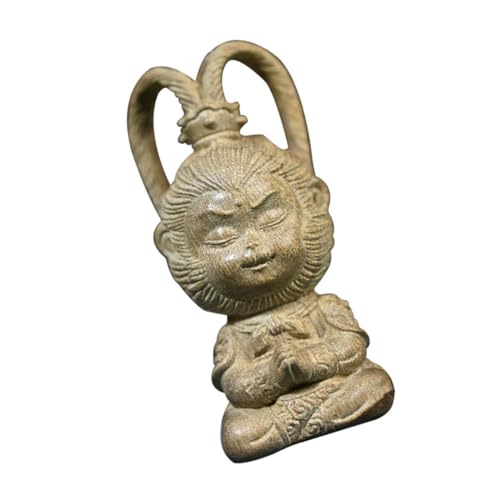 LOORGVEL Elegante Sun Wukong Holzfigur aus Hochwertigem Goldfaden nanmu Langlebige Dekoration für Wohnzimmer Büro und Regal Kreative Einweihungsgeschenkidee Stilvolle Tischdeko für Haus von LOORGVEL