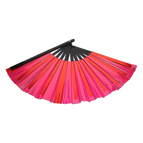 LOORGVEL Faltbarer Handfächer Chinesischer Stil Leichter Bühnenprop mit Bambusgriff Uv Beständig für Tanz Party Fotografie und Dekoration Großes Rotes Design LOORGVEL Faltbarer Handfächer Chinesischer Stil Leichter Bühnenprop mit Bambusgriff Uv Beständig für Tanz Party Fotografie und Dekoration Großes Rotes Design von LOORGVEL