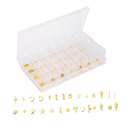 LOORGVEL Fashionable Nagelkunst Dekorationsset Box Mondmotiven Glänzenden Perlen und Stahlkugeln DIY Maniküre und Besondere Anlässe Wie Hochzeiten LOORGVEL Fashionable Nagelkunst Dekorationsset Box Mondmotiven Glänzenden Perlen und Stahlkugeln DIY Maniküre und Besondere Anlässe Wie Hochzeiten von LOORGVEL