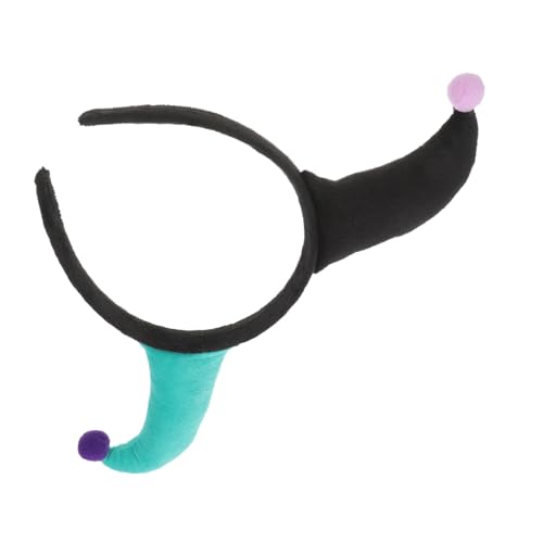 LOORGVEL Festlicher Clown Haarreif Hörnern Schwarzer und Grüner Karneval Haarreifen für Gruselfeste Musikfestivals und Kostümpartys Komfortabel und Rutschfest von LOORGVEL