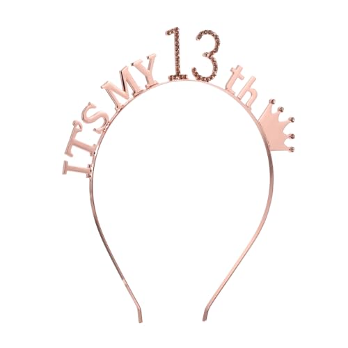 LOORGVEL Geburtstagskrone Haarschmuck Leichtes Stirnband Mädchen Partyhut Kreative Zahlen Buchstaben Design Angenehm zu Tragen Langlebig von LOORGVEL