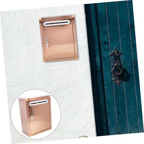 LOORGVEL Großer Edelstahl Briefkasten mit Schloss Wetterfeste Hängende Vorschlags Beschwerdebox für Büro Schule Öffentliche Räume Sichere Metallbox zur Aufbewahrung von Karten und Post von LOORGVEL