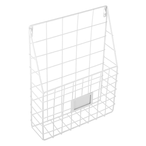 LOORGVEL Hängender Metall Wandmagazinhalter Dekorativer Draht Organizer Schwebender Buchhalter Platzsparender Zeitungshalter für Büro Schule Zuhause Weißer Wandregal Zeitschriftenhalter von LOORGVEL