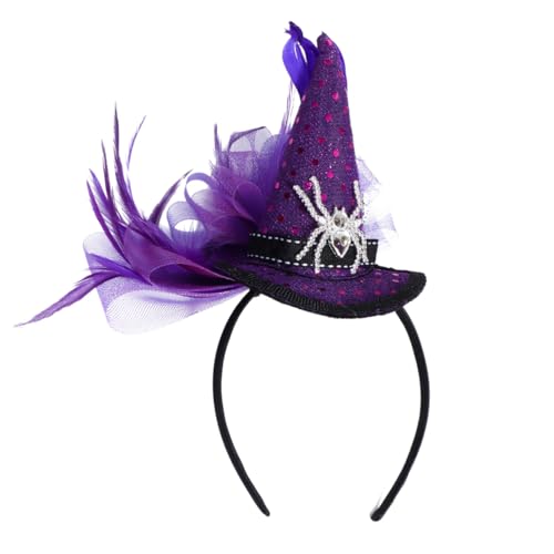 LOORGVEL Halloween Haarreif mit Spinnen Hexenhut Leicht Verstellbar Kreatives Party Accessoire für Mädchen Karneval und Festtage von LOORGVEL