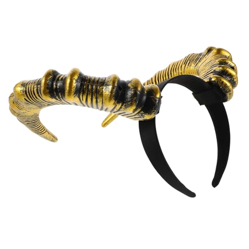 LOORGVEL Halloween Teufelshorn Haarreif Gold Verstellbares Cosplay Hörner Stirnband für Erwachsene Halloween Party Karneval Maskerade Kostümzubehör und Fotorequisiten von LOORGVEL