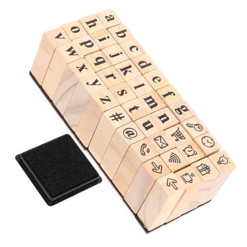 LOORGVEL Holz Buchstabenstempel Teilig Mini Alphabet Stempelset für Diy Kartenherstellung Tagebuch Scrapbooking mit Langlebiger Holzstruktur und Feiner Gravur für Papierhandwerk von LOORGVEL