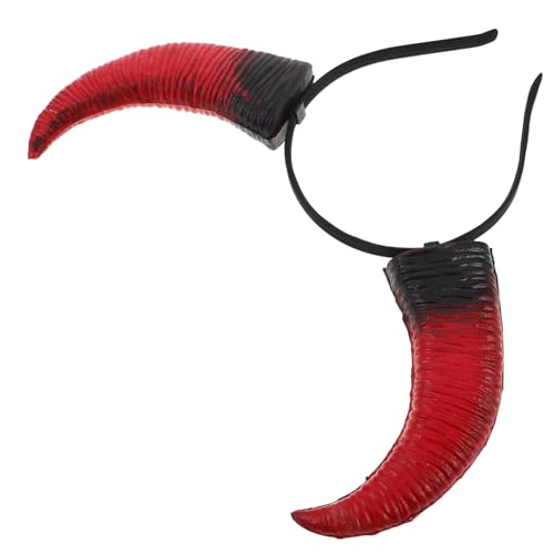 LOORGVEL Horns Headband Rotes Schwarz Halloween Haarreifen Lifelike Textur Leicht Komfortabel Für Erwachsene Party Kostüm Zubehör von LOORGVEL
