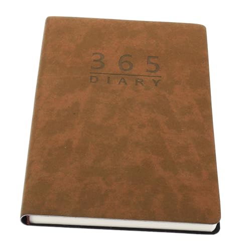 LOORGVEL Jahresplaner Notizbuch Portabler Kalender Tagesplaner Weicher Softcover Notizblock für Büro Reise Alltag Hellbraun von LOORGVEL