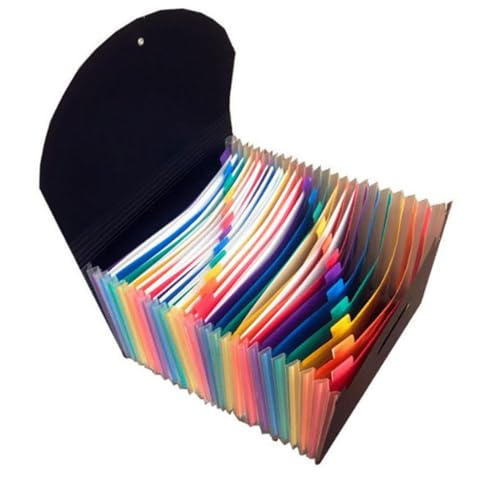 LOORGVEL Lagige Tragbare Fächermappe mit Regenbogen Design Langlebig Leicht Multifunktional für Dokumentenorganisation für Schule Büro und Zuhause Ordnersystem für Studenten und Bürobedarf von LOORGVEL