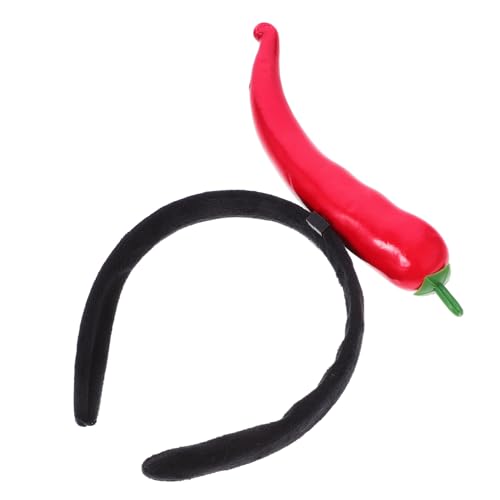 LOORGVEL Lustiges Chili Haarband Party Kopfschmuck Cartoon Gemüse Haarreif für Halloween Karneval Weiches Stoffmaterial Bequem und Dekorativ Kreatives Accessoire für Kostümfeste von LOORGVEL