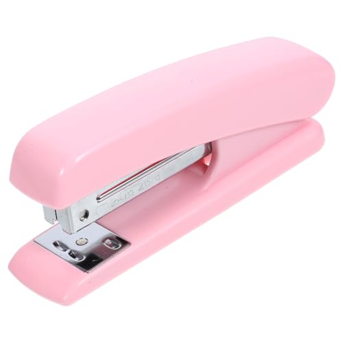 LOORGVEL Multifunktionaler Schreibtischhefter Heftklammern Kompatibel Tragbarer Handhefter Rosa Robust für Schule Büro Zuhause von LOORGVEL