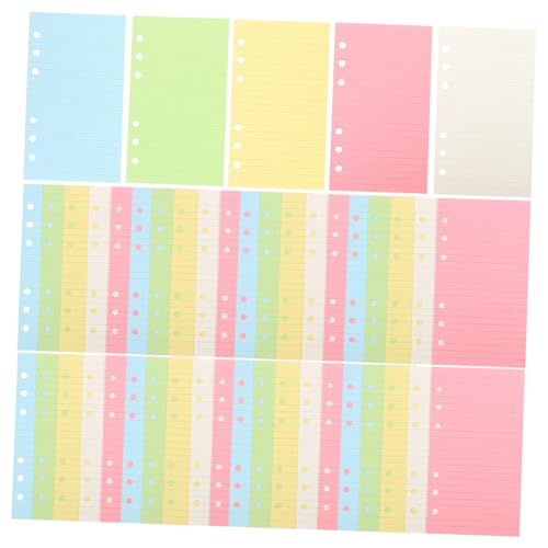 LOORGVEL Nachfüllpapier Farben Liniert Loose Leaf Paper mit Praktische Ersatzblätter für Ringbuch Notizbuch Vielseitiges Schreibpapier für Tagebuch Berichte und Notizen von LOORGVEL