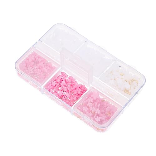LOORGVEL Nagelblumen Box Mix aus Zarten Resin fünfblättrigen Blumen Nail Art Zubehör für Kreative Langlebige Nageldekorationen Geeignet für DIY Nageldesign und Fußnägel von LOORGVEL