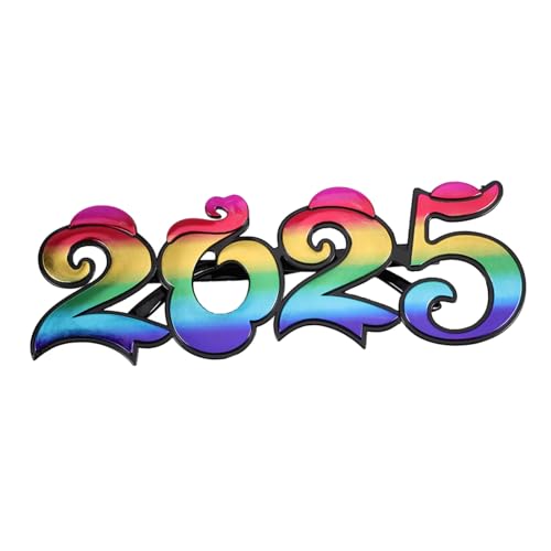 LOORGVEL Neujahrs Brille Partybrille aus Leichtem Pc Material Lustige Fotokabinen Requisite für Silvester Geburtstagsfeier und Festliche Treffen von LOORGVEL