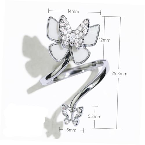 LOORGVEL Offener Fingerring Damen Schmuck mit Perlen und Zirkonia Verstellbarer Modischer Ring für Nageldekoration und Cosplay Silberfarbene Fingerdekoration für Frauen LOORGVEL Offener Fingerring Damen Schmuck mit Perlen und Zirkonia Verstellbarer Modischer Ring für Nageldekoration und Cosplay Silberfarbene Fingerdekoration für Frauen von LOORGVEL