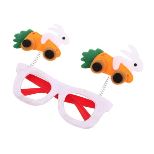 LOORGVEL Cartoon Ostern Brille Für Erwachsene Lustige Foto-requisiten Für Osterfeiern Bequeme Brillenrahmen Mit Karotten-design Für Familienfeiern Und Feiertagsdekoration von LOORGVEL