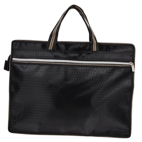 LOORGVEL Oxford Dokumententasche aus Oxford Canvas mit Reißverschluss Leichte Portable Aktenmappe für Vielseitiger Organizer für Büro Schule und Reisen Format Schwarz von LOORGVEL