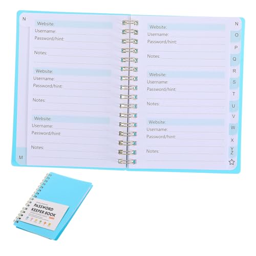 LOORGVEL Passwort Buch Webseite alphabetisch Veranstalter Passwort-Notizbuch Spiral- Adressbücher für Senioren kleines Notizbuch mit Tabs Adressbuch Papier Himmelblau LOORGVEL Passwort Buch Webseite alphabetisch Veranstalter Passwort-Notizbuch Spiral- Adressbücher für Senioren kleines Notizbuch mit Tabs Adressbuch Papier Himmelblau von LOORGVEL