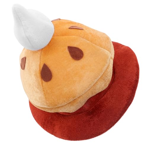 LOORGVEL Plüsch Pumpkin Kostümhut Weicher Food Headgear für Erwachsene und Teens Leichter Halloween Party Kopfschmuck Dekorativer Runder Food Costume Cap für Fotos und Rollenspiele von LOORGVEL