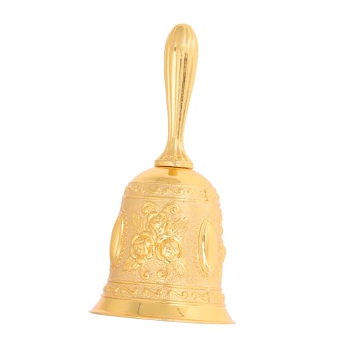 LOORGVEL Retro Metall Handglocke Klassische Service Tischglocke mit Reliefkunst Leichte Empfangsglocke für Hotel Restaurant Bar und Büro Vintage Handbell als Dekorationsgeschenk von LOORGVEL