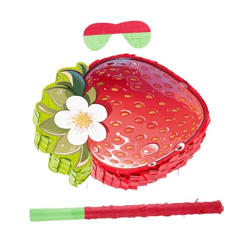 LOORGVEL Rote Erdbeer-piñata mit Stabilem Aufhänger und Füllöffnung Inklusive und Augenbinde für Lustige Food-themen Partyspiele Wie Cinco De Mayo und Kindergeburtstag LOORGVEL Rote Erdbeer-piñata mit Stabilem Aufhänger und Füllöffnung Inklusive und Augenbinde für Lustige Food-themen Partyspiele Wie Cinco De Mayo und Kindergeburtstag von LOORGVEL