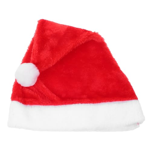 LOORGVEL Roter Weihnachtsmannhut aus Kurzflorigem Plüsch Weihnachtliche Kostümrequisite für Erwachsene Vielseitiger Nikolausmütze für Festtagsfeiern und Karneval Bequem und Einheitsgroß von LOORGVEL