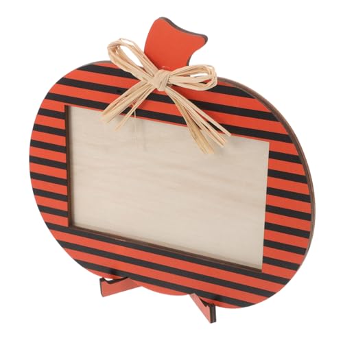 LOORGVEL Rustikaler Halloween Kürbis Bilderrahmen aus Holz Dekoratives Herbst-deko-accessoire für Party Erntefest Thanksgiving und Babyfoto Vielseitiger Tischaufsteller für Gemütliche von LOORGVEL
