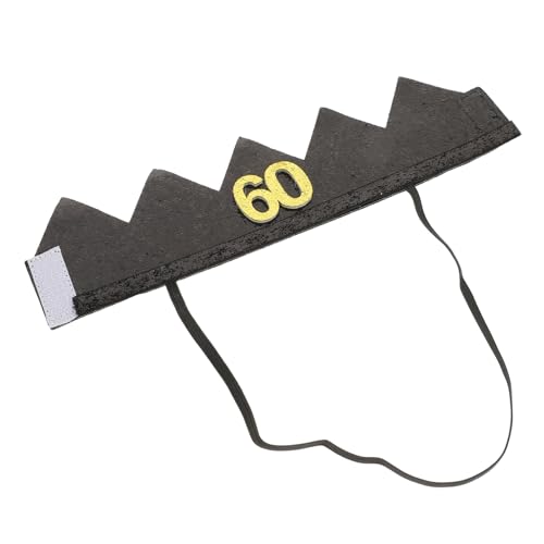 LOORGVEL Schwarze Gold Krone Geburtstagshut Dekorativer Partyhut mit Kreativem Kronendesign Handgefertigt Leicht und Kompakt für Unvergessliche Geburtstagsfeiern und Fotomomente von LOORGVEL