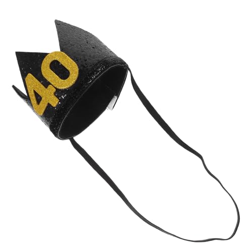 LOORGVEL Schwarze und Goldene Geburtstagskrone Geburtstag Partyhut mit Langlebiger Verarbeitung Modischem Design und Vielseitigem Einsatz für Feierlichkeiten und Besondere Anlässe von LOORGVEL