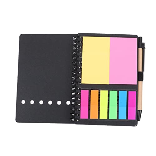 LOORGVEL Spiralblock mit Haftnotizen und Stifthalter PU Kreatives Notizbuch Lose Praktisch für Büro Schule Planung Inklusive Stiftfach Schwarz LOORGVEL Spiralblock mit Haftnotizen und Stifthalter PU Kreatives Notizbuch Lose Praktisch für Büro Schule Planung Inklusive Stiftfach Schwarz von LOORGVEL