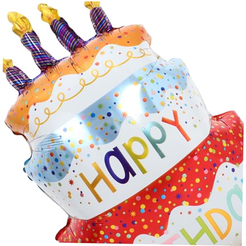 LOORGVEL Stehender Folienballon Kuchenform mit Bunter Punkt basis Aluminiumfolie Geburtstagsdeko Einfach Aufblasbar Langlebig Party Dekoration von LOORGVEL