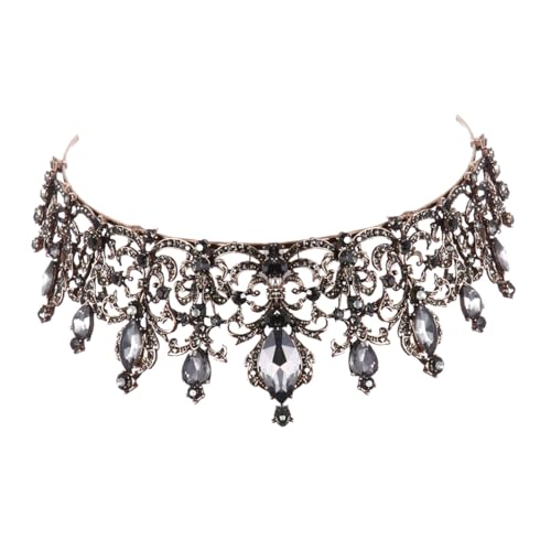 LOORGVEL Strassbesetzte Barock Brautkrone Kopfschmuck Hochzeit Tiara Damen und Mädchen Glamouröses Headpiece für Halloween Kostüm Party LOORGVEL Strassbesetzte Barock Brautkrone Kopfschmuck Hochzeit Tiara Damen und Mädchen Glamouröses Headpiece für Halloween Kostüm Party von LOORGVEL