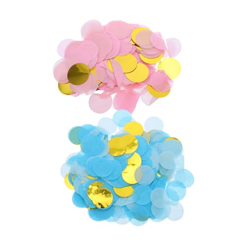 LOORGVEL Teiliges Gender Reveal Konfetti Papierstreudeko in Rosa Blau Leichtes Reißfestes Rund Konfetti für Babyparty Gender Reveal Feier und Vielseitige Festdekoration von LOORGVEL