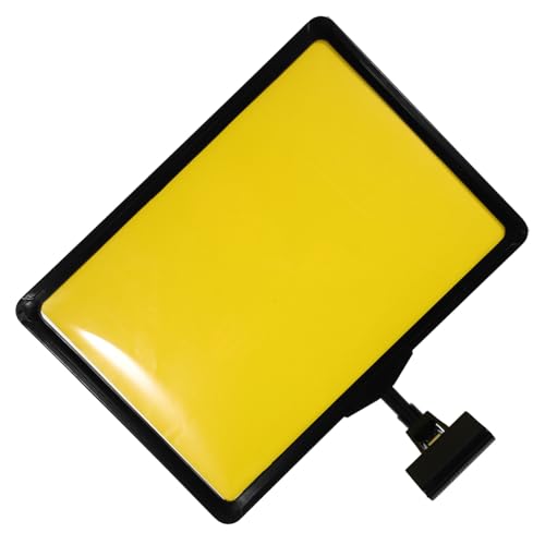 LOORGVEL Verstellbarer Preisschildhalter mit Klarem Displayständer für Supermarkt und Obstregal Wiederbeschreibbarer Etikettenhalter mit Gelbem und Schwarzem Rahmen für Werbeschilder und von LOORGVEL