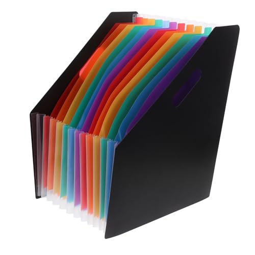 LOORGVEL Vertikaler Kompakter Desktop akkordeon ordner aus Kunststoff mit Farbigen Innenseiten Erweiterbarer Tragbarer Akten organizer für Büro Schule und Zuhause Platzsparende von LOORGVEL