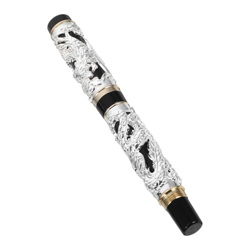 LOORGVEL Vintage Chinesischer Füllfederhalter mit Feiner Spitze Drachen Phönixgravur Leichter Zinklegierung für Linkshänder Kalligraphisches Schreiben Zeichnen Eleganter Retro stift für von LOORGVEL