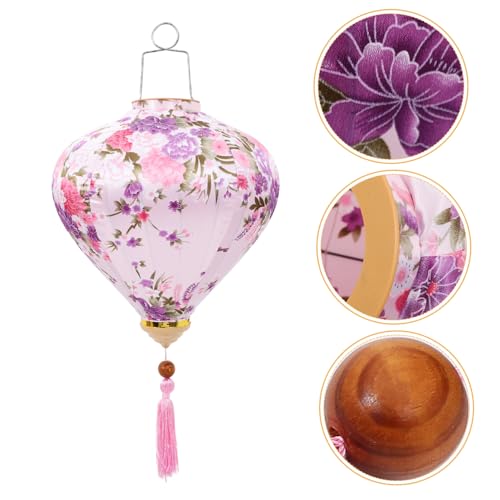 LOORGVEL Wasserfeste Vietnamesische Hängelaterne Romantische Outdoor Deko Asiatischer Lampionschirm Garten und Festtagsbeleuchtung Rosa Satin Lampion für Hochzeit und Feier von LOORGVEL