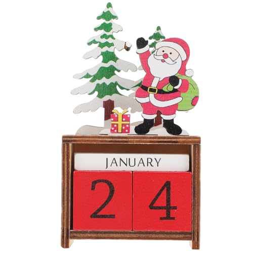 LOORGVEL Weihnachts Countdown Kalender Holzblock Drehbarer Santa Claus Adventskalender Kreative Xmas Tischdeko für Desktop Holz Ornament für Weihnachtsdeko und Festtagscountdown LOORGVEL Weihnachts Countdown Kalender Holzblock Drehbarer Santa Claus Adventskalender Kreative Xmas Tischdeko für Desktop Holz Ornament für Weihnachtsdeko und Festtagscountdown von LOORGVEL