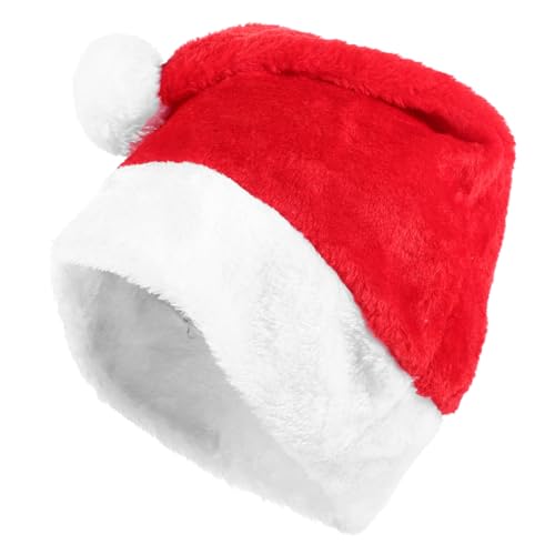 LOORGVEL Weihnachtsmütze aus Weichem Plüsch Unisex Santa Nikolausmütze für Erwachsene Warmes Weihnachtskostüm für Festliche Anlässe und Cosplay von LOORGVEL
