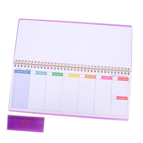 LOORGVEL Wochenplaner Notizblock Spiralbindung Undatiert To Do Liste Terminplaner Stundenplan Vielseitiges Zeitmanagement für Büro Schule und Alltag Glattes Papier Smudge von LOORGVEL