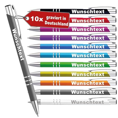LOPREX Kugelschreiber mit Gravur - Personalisierter Metallstift mit Wunschtext - Geeignet als Geschenk für Firmen, Schulen oder Hochzeiten - 10 Farben und 10 Schriftarten - 10 Stück - Anthrazit LOPREX Kugelschreiber mit Gravur - Personalisierter Metallstift mit Wunschtext - Geeignet als Geschenk für Firmen, Schulen oder Hochzeiten - 10 Farben und 10 Schriftarten - 10 Stück - Anthrazit von LOPREX