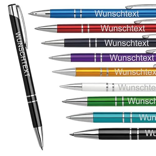 LOPREX Kugelschreiber mit Gravur in verschiedenen Farbvarianten - personalisierte Kugelschreiber aus Metall mit Wunschtext - geeignet als Geschenk für Firmen, Schulen oder Hochzeiten mit Namen LOPREX Kugelschreiber mit Gravur in verschiedenen Farbvarianten - personalisierte Kugelschreiber aus Metall mit Wunschtext - geeignet als Geschenk für Firmen, Schulen oder Hochzeiten mit Namen von LOPREX