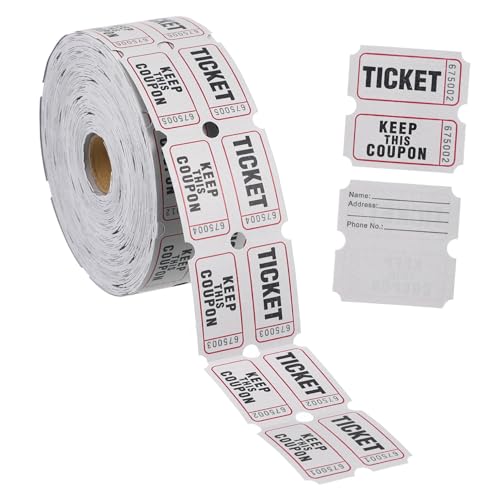 LOPUNER 1 Rolle Eintrittskarten Tombola Sammelgutschein Konzertkarte Hellgrau Beschichtetes Papier von LOPUNER
